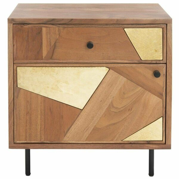 Safavieh Ballard 1 Drawer 1 Door Nightstand, Natural & Gold NST9009A